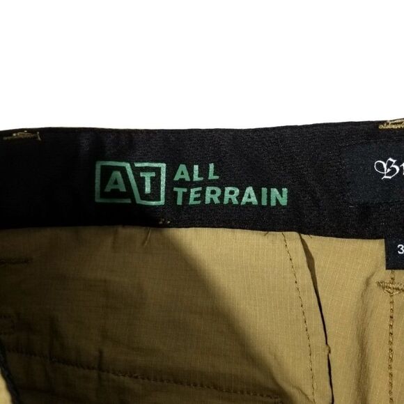 Brixton All Terrain Hybrid UPF Ripstop Utility Stretch Shorts Khaki Tan Men 30 - Picture 2 of 6
